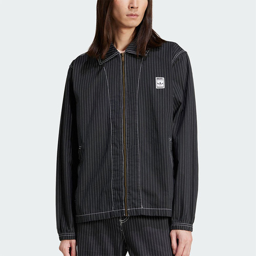 Adidas/阿迪达斯正品新款男士经典复古翻领条纹夹克外套JP4485
