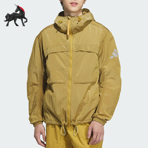 Adidas/阿迪达斯正品连帽轻薄男士经典运动休闲外套夹克JM2047