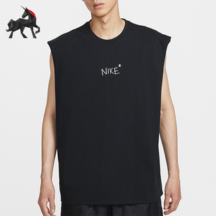 Nike/耐克正品2025男士圆领字母印花宽松透气运动背心IH9266-010