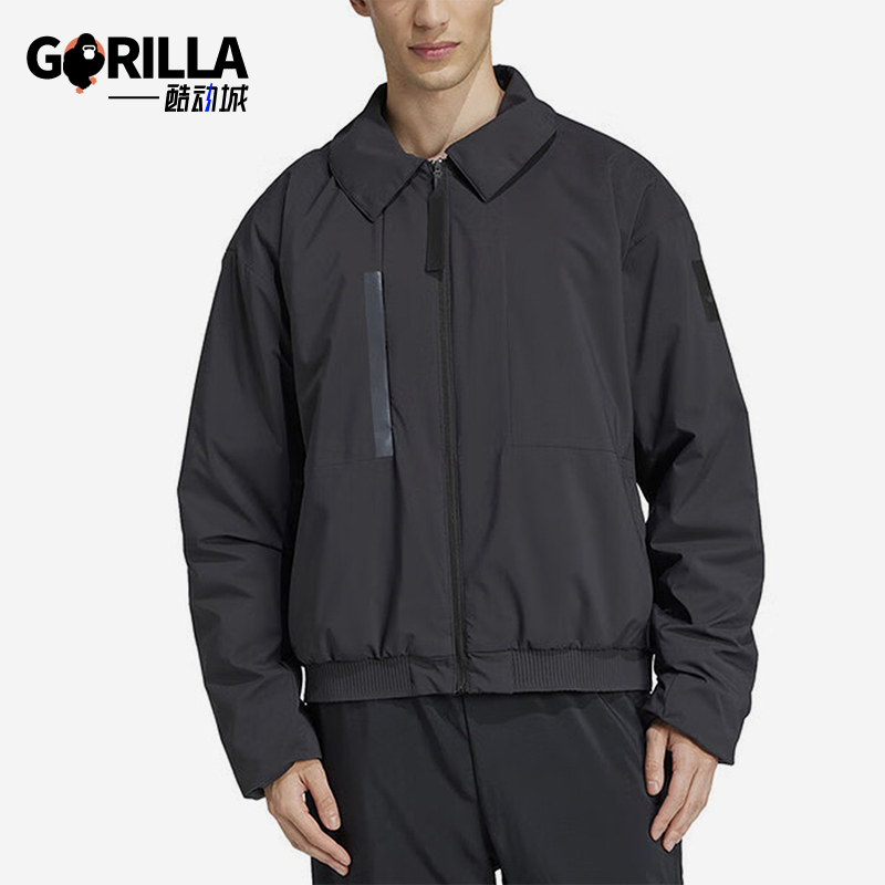 Adidas/阿迪达斯正品运动男士翻领经典拉链宽松棉服JD6663