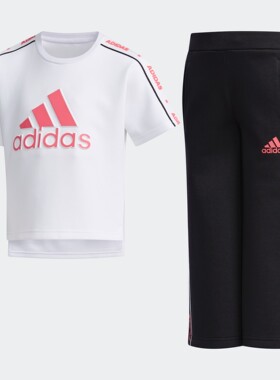 Adidas/阿迪达斯正品LG WIDE PA SET 小童训练针织休闲套装EH4074