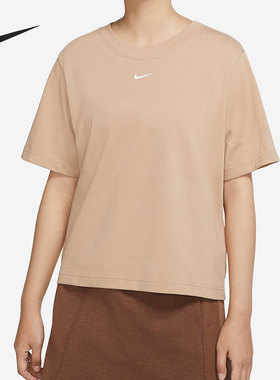 Nike/耐克官方正品新款女子运动训练休闲短袖针织衫T恤DD1238-201