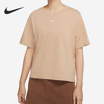 Nike/耐克官方正品新款女子运动训练休闲短袖针织衫T恤DD1238-100