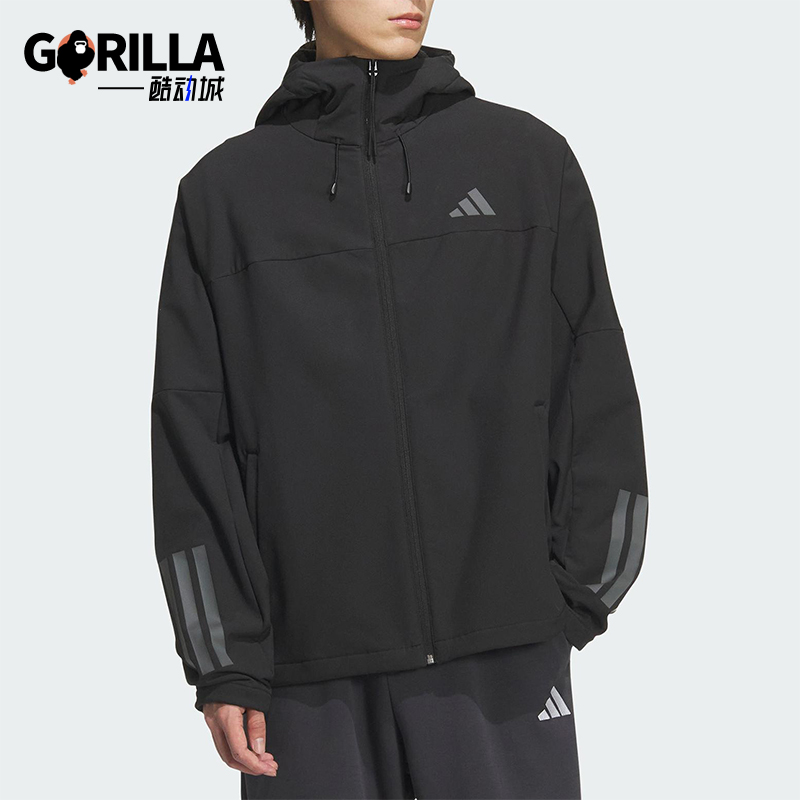 Adidas/阿迪达斯正品V SFT SHELL JK2男女宽松运动连帽外套KF5224