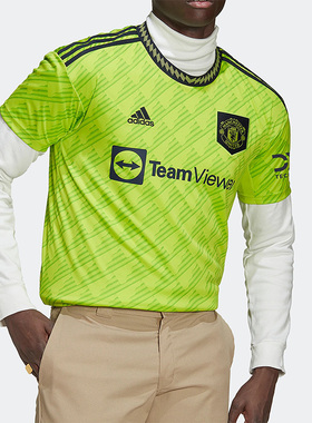 Adidas/阿迪达斯正品MUFC 3 JSY曼联足球运动透气男子球衣 HE2981