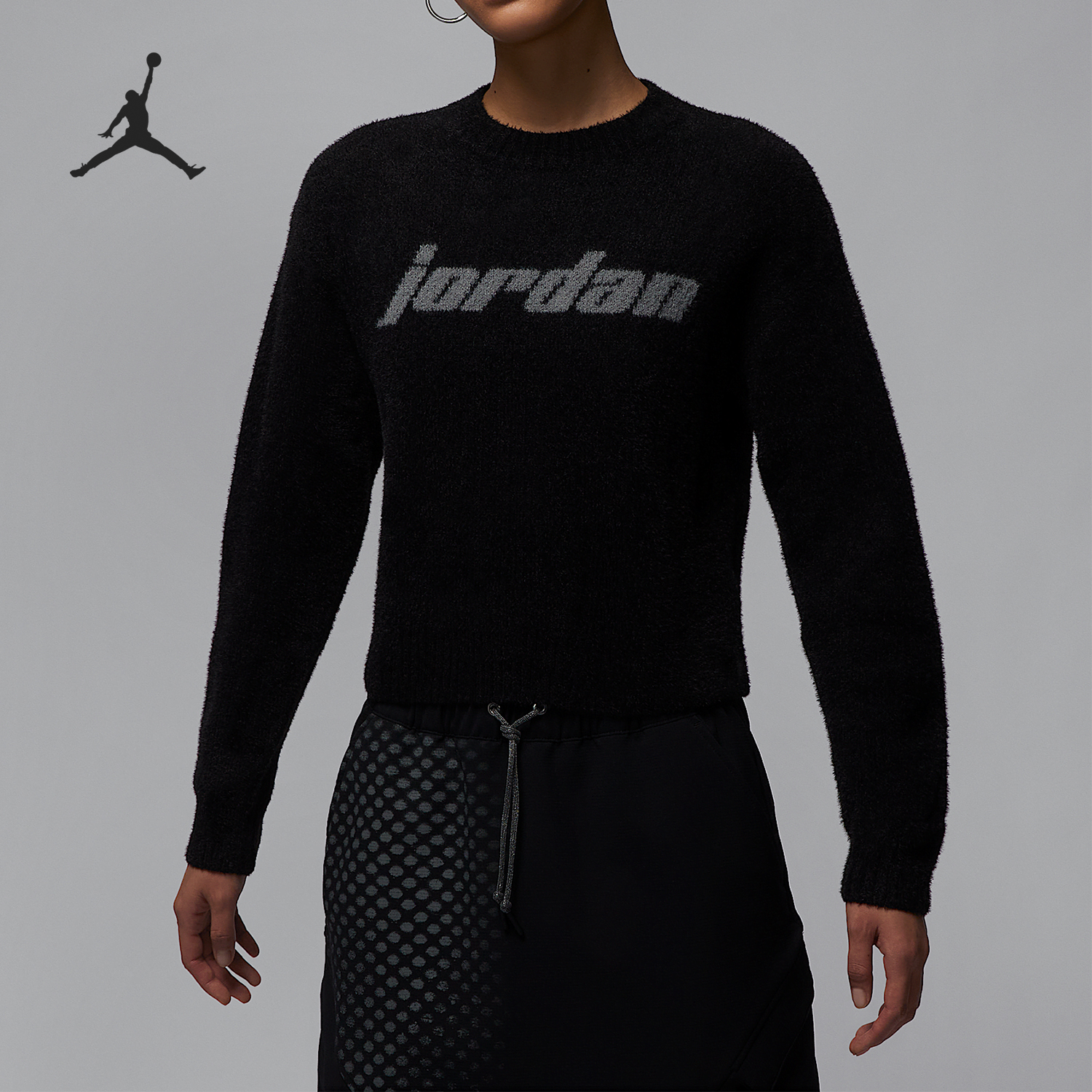 Nike/耐克正品Air Jordan女士印花针织毛衣卫衣HF9454-011