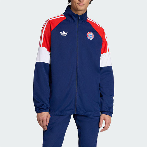 Adidas/阿迪达斯正品三叶草男士训练足球拼接运动立领外套KC7796