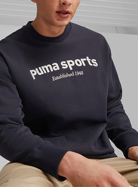 Puma/彪马正品冬季新款男子加绒保暖圆领套头运动卫衣625312