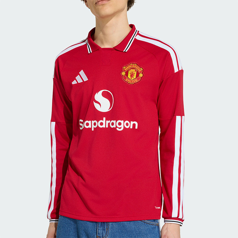 Adidas/阿迪达斯正品曼联主场球迷版男经典足球运动长袖T恤KC4773