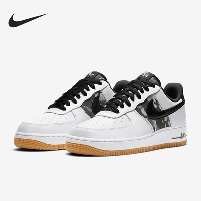 Nike/耐克正品AirForce1AF1Low白灰黑迷彩休闲运动板鞋CZ7891-100