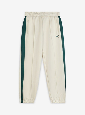 Puma/彪马正品束脚运动裤新款女米白绿色经典运动长裤693003-87