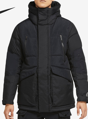 Nike/耐克正品男子高领连帽保暖运动休闲训练羽绒服 CU4393