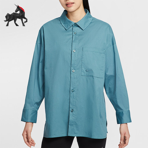 Nike/耐克正品2025女士宽松日常简约轻盈经典利落衬衫HJ0716-006
