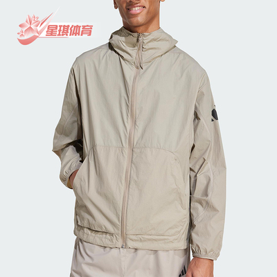 Adidas/阿迪达斯正品新款男士梭织休闲透气宽松连帽外套JF3293