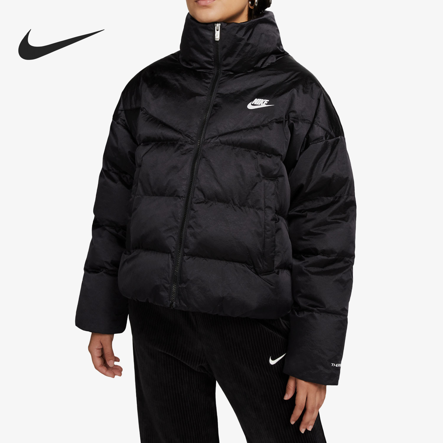 Nike/耐克官方正品秋冬女士保暖拉链立领长袖夹克外套DQ6888-010