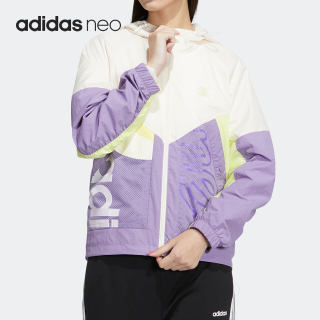 Adidas/阿迪达斯官方正品Neo 2022新款女子连帽夹克外套HS8836