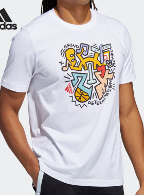 Adidas/阿迪达斯正品当季新款男宽松运动休闲圆领半袖GT0224