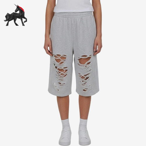 Adidas/阿迪达斯正品三叶草女士针织条纹中腰休闲短裤LC6461