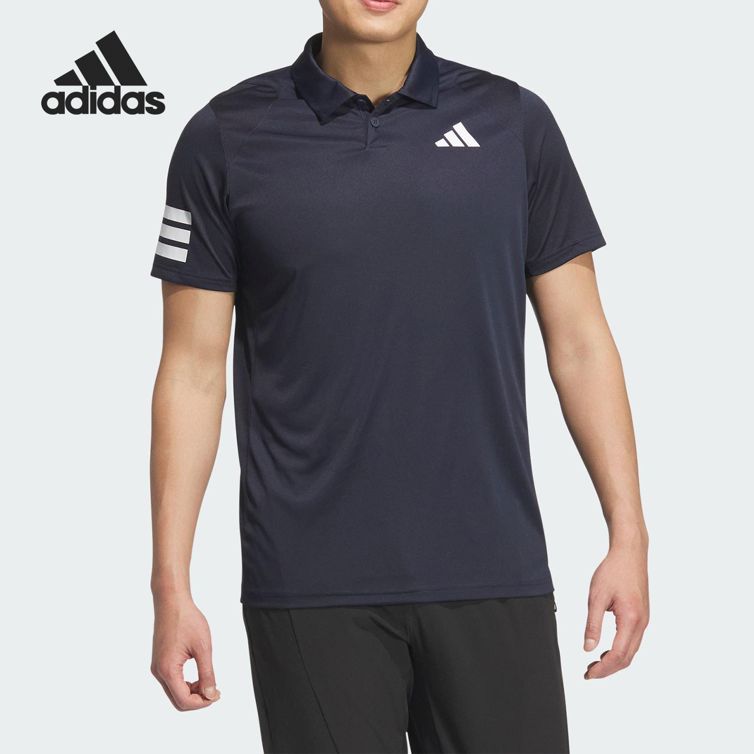 阿迪达斯男士运动翻领POLO衫