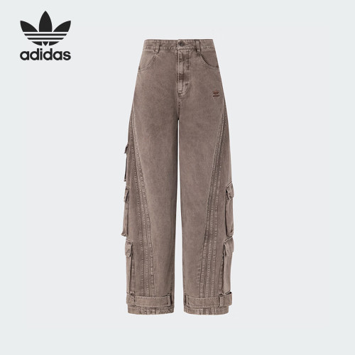 Adidas/阿迪达斯正品三叶草男女多口袋运动牛仔长裤KD4324