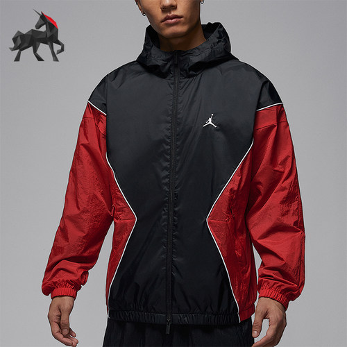 Nike/耐克正品JORDAN男士休闲连帽刺绣拼接运动外套HF9334-013