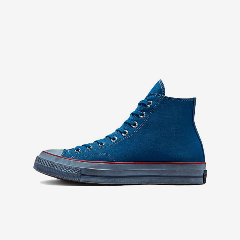 Converse匡威 1970s做旧复古蓝色脏脏鞋高帮男女款帆布鞋 172669C