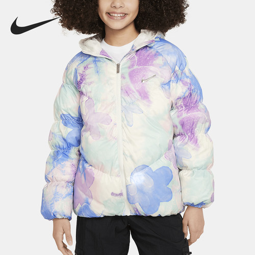 Nike/耐克正品新款大童时尚轻盈保暖连帽羽绒服FZ3436-901