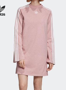 Adidas/阿迪达斯官方正品三叶草女子圆领时尚长袖连衣裙 ED4783