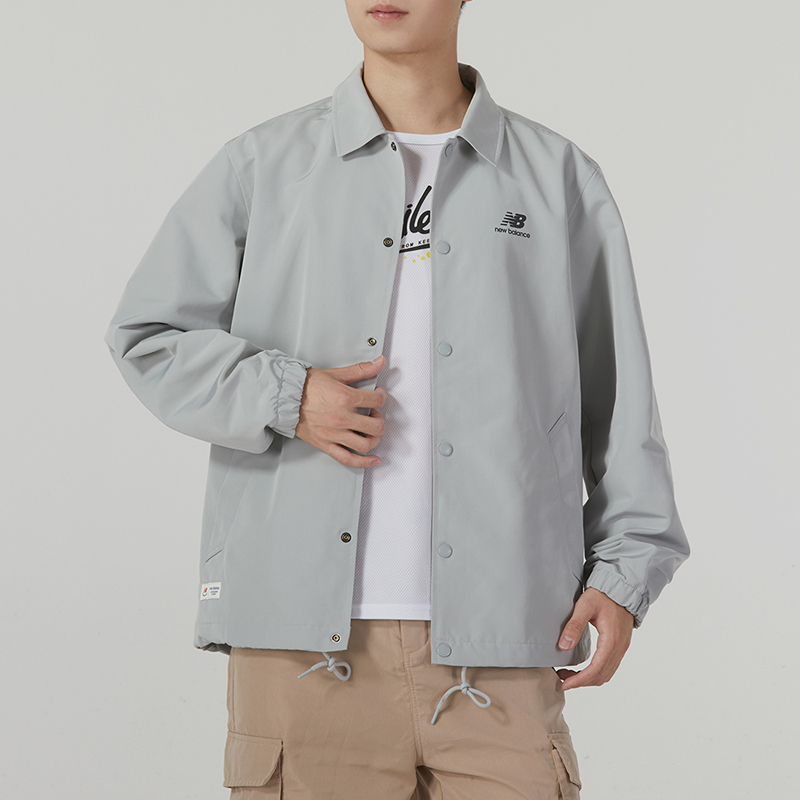 New Balance/NB正品新款男女款宽松字母印花梭织夹克5AD38111-GR