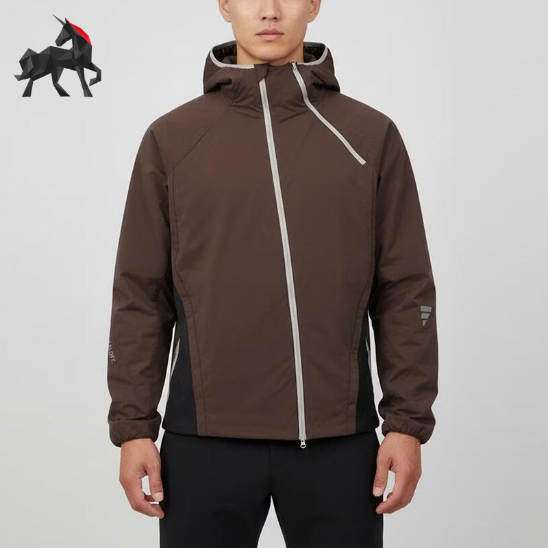 Adidas/阿迪达斯正品秋冬男士连帽时尚拉链经典运动棉衣KH0414