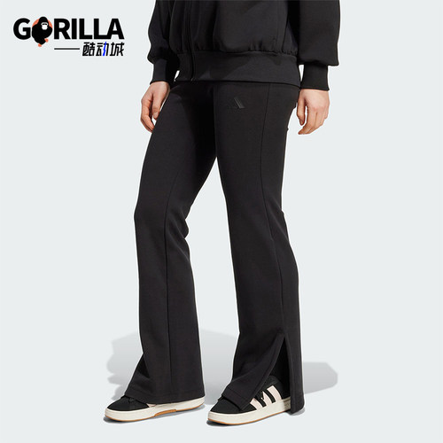 Adidas/阿迪达斯正品2025冬季款女士日常修身松紧腰长裤JM3757