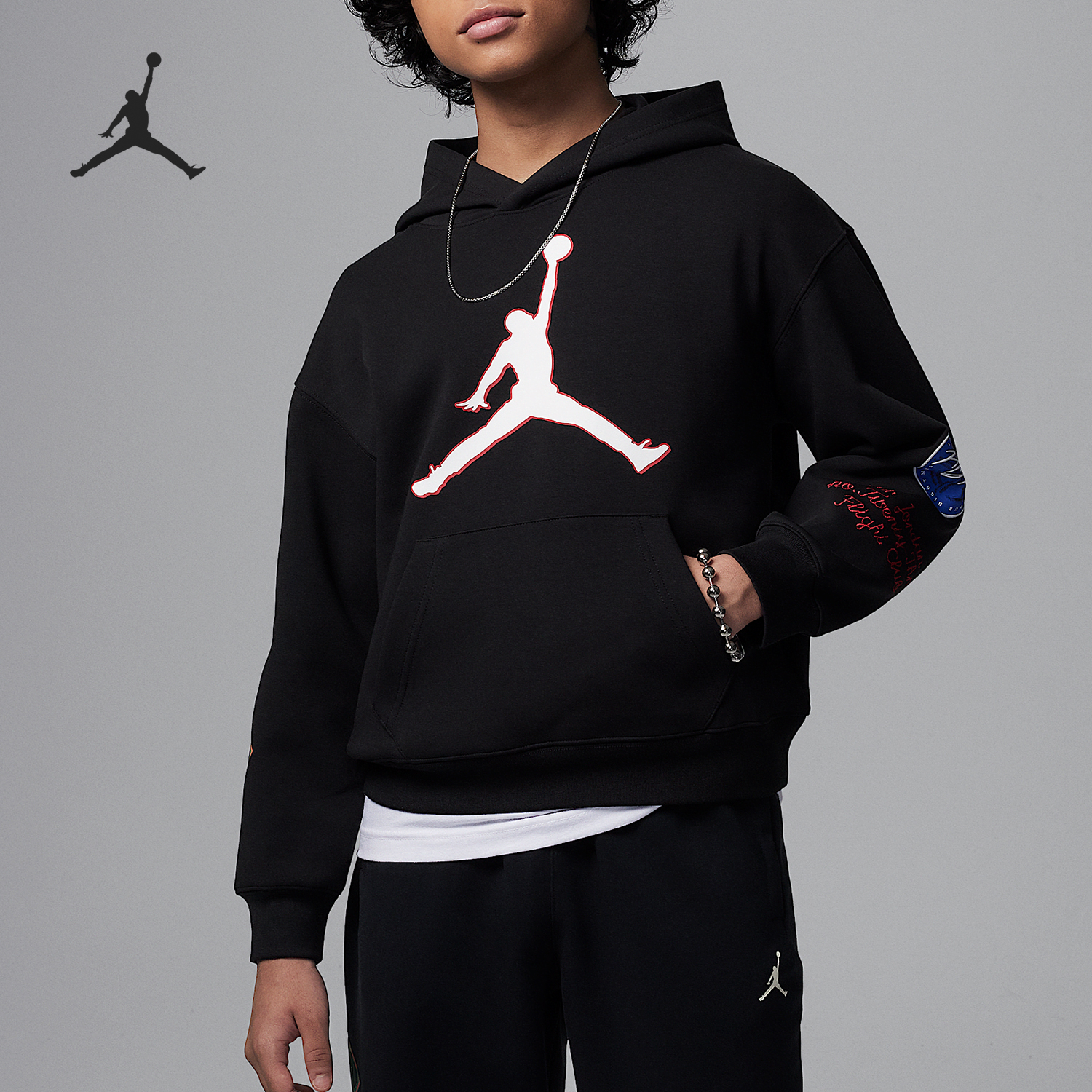 Nike/耐克正品JORDAN大童运动保暖休闲针织卫衣II0289-010