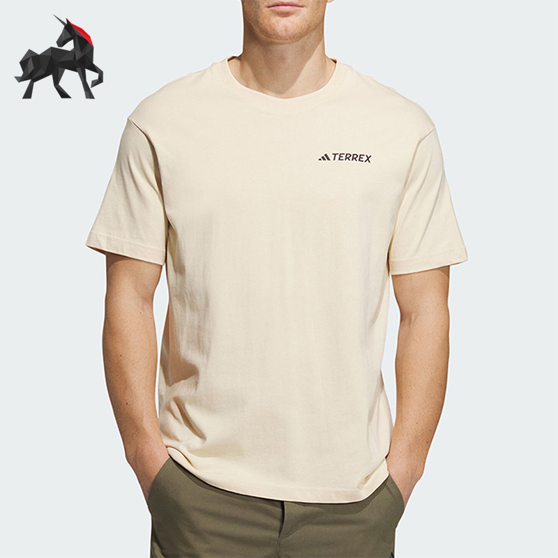 阿迪达斯男女训练宽松运动短袖