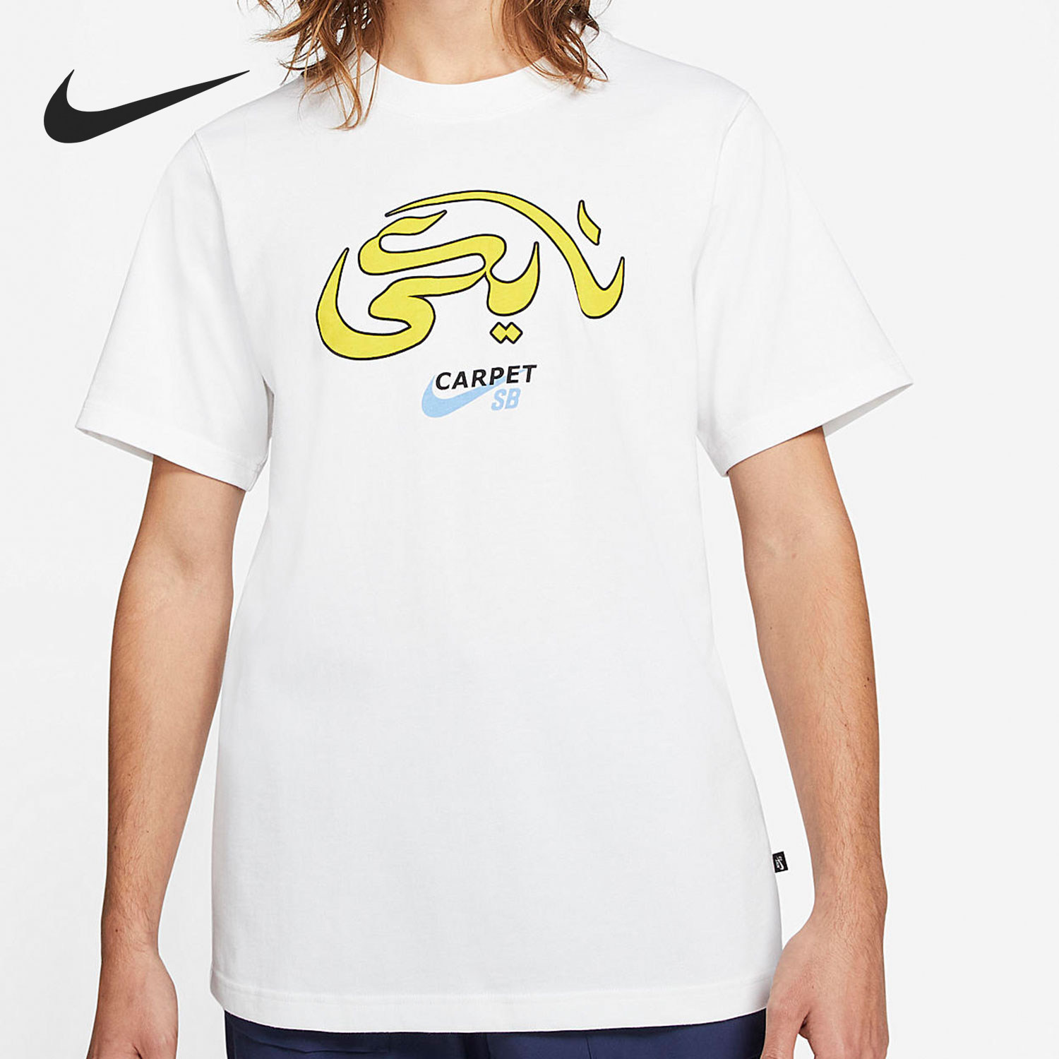 Nike/耐克正品新款男士圆领印花透气运动休闲短袖DC0728-100