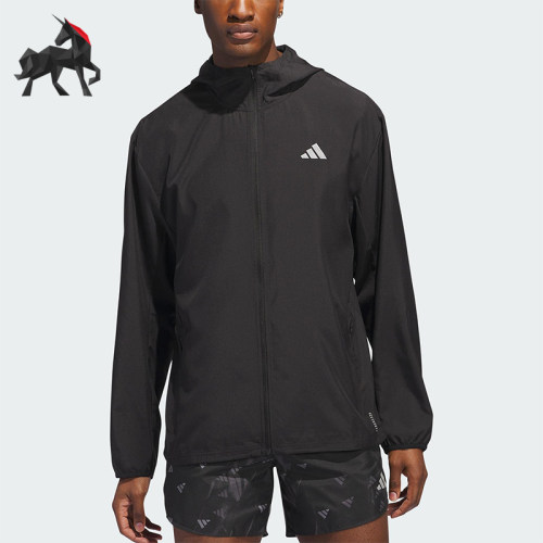 Adidas/阿迪达斯正品2025男士拉链反光运动跑步连帽外套IL7230