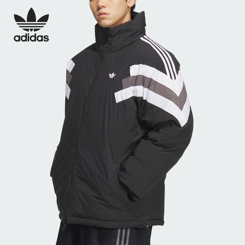 Adidas/阿迪达斯正品三叶草男士立领双面穿保暖羽绒服KF9608