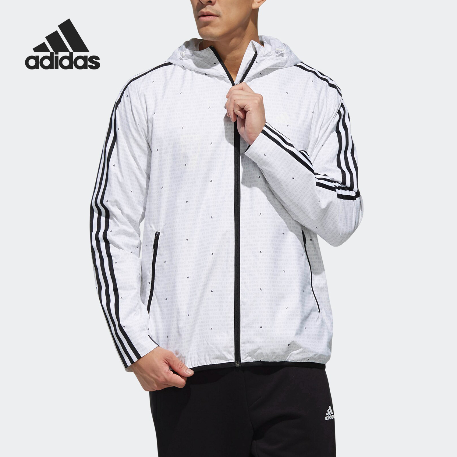阿迪达斯男子休闲夹动外套运动