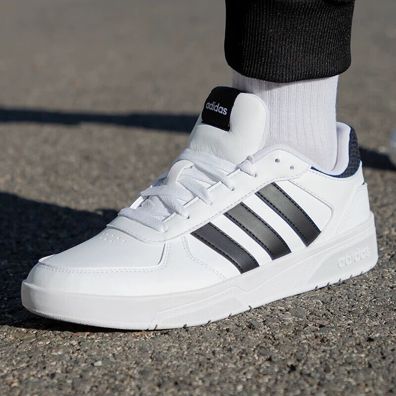 阿迪达斯男鞋女鞋夏季新款皮面复古小白鞋简约网球低帮情侣板鞋女