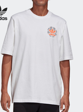 Adidas/阿迪达斯正品三叶草男子圆领印花运动短袖T恤 GK5920