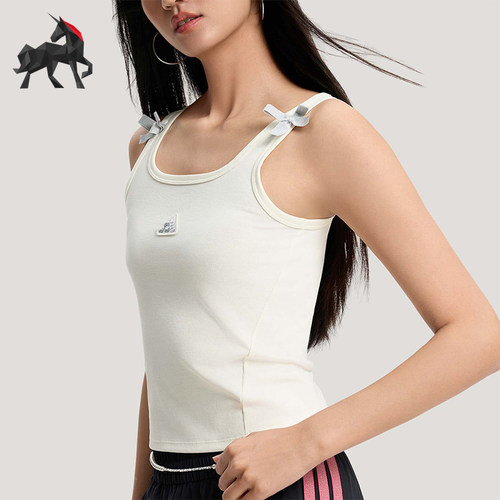 Adidas/阿迪达斯正品三条纹舞动系列女士经典运动休闲背心KS0043