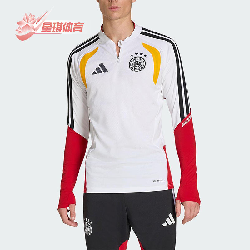 Adidas/阿迪达斯正品2025冬季款男士套头立领拼接足球上衣JZ4582
