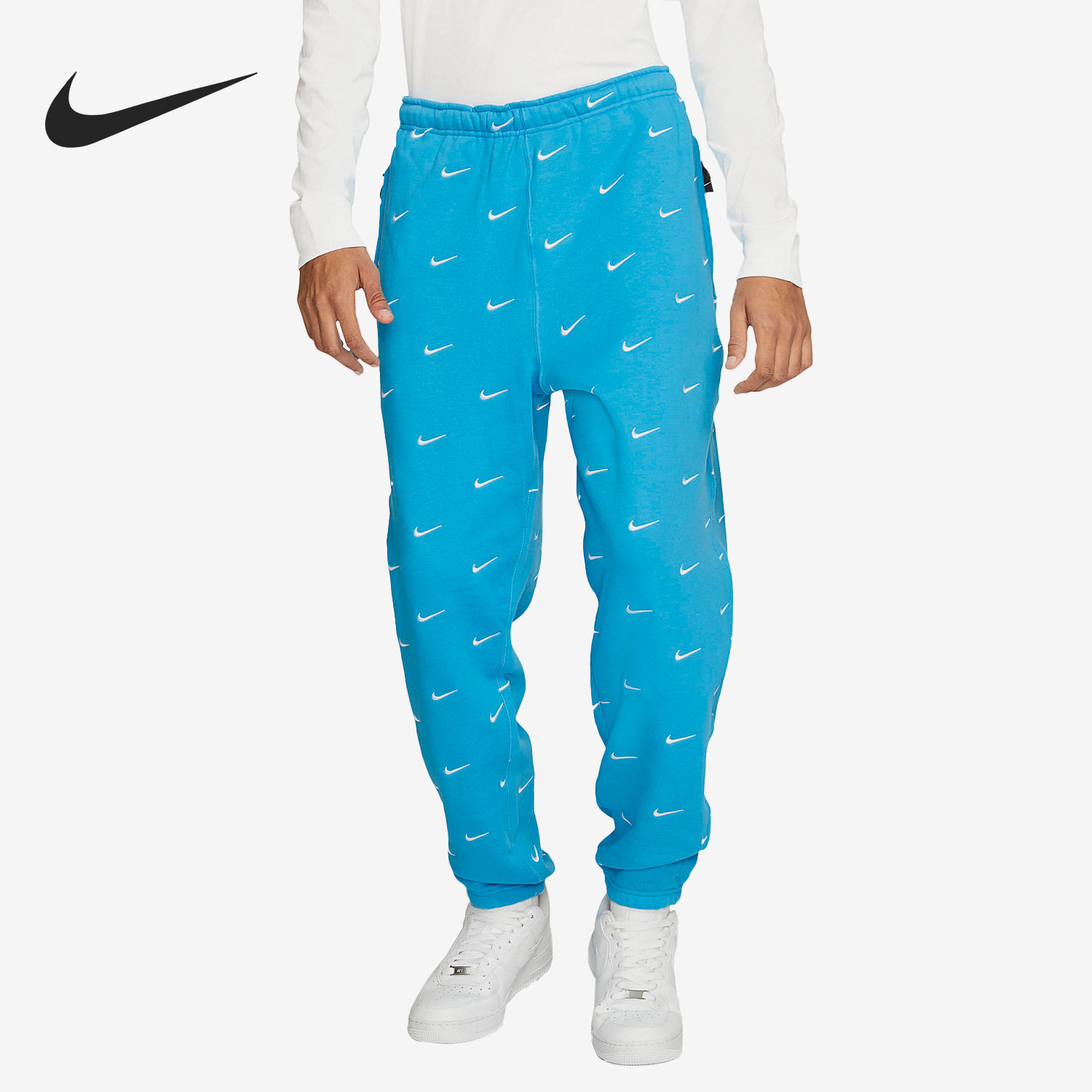 Nike/耐克正品休闲男子满印Logo宽松针织运动长裤CJ8905-487