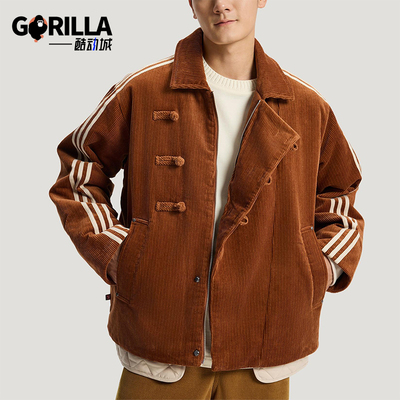 Adidas/阿迪达斯正品三叶草男女休闲翻领新中式保暖棉服KQ5135