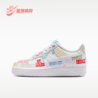 Nike/耐克正品AIR FORCE 1 GS女子大童经典运动板鞋IO9739-100