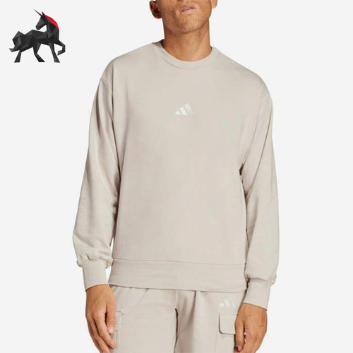 Adidas/阿迪达斯正品2025春新款男士休闲针织圆领运动卫衣IN6087