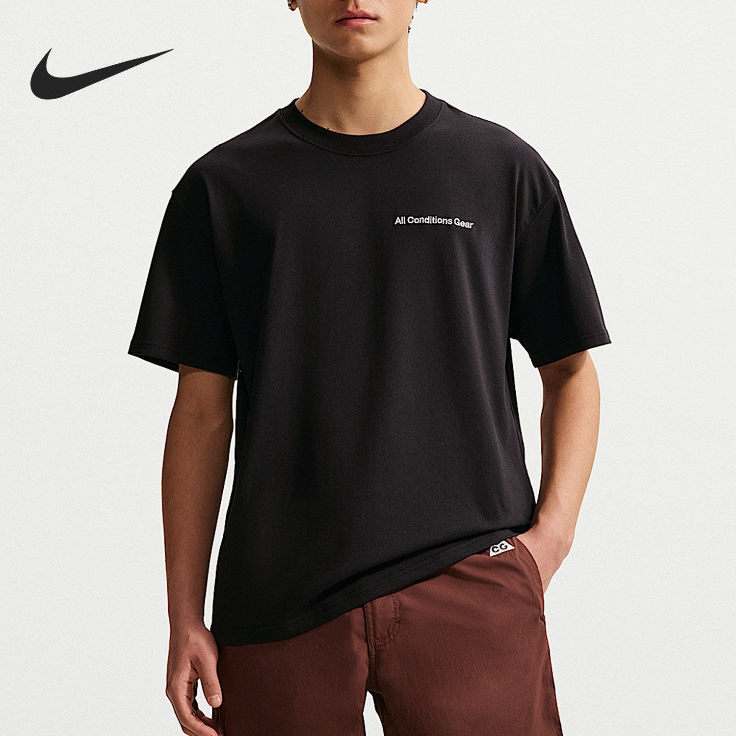 Nike/耐克官方正品ACG Dri-FIT男士宽松户外印花T恤IR6986-010 - 实物图