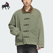 外套KT0842 三叶草男女休闲翻领运动新中式 Adidas 阿迪达斯正品