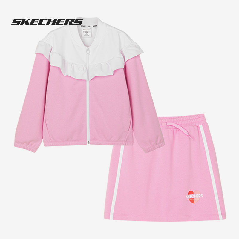Skechers/斯凯奇正品新款女童休闲运动套装裙两件套 L121G095