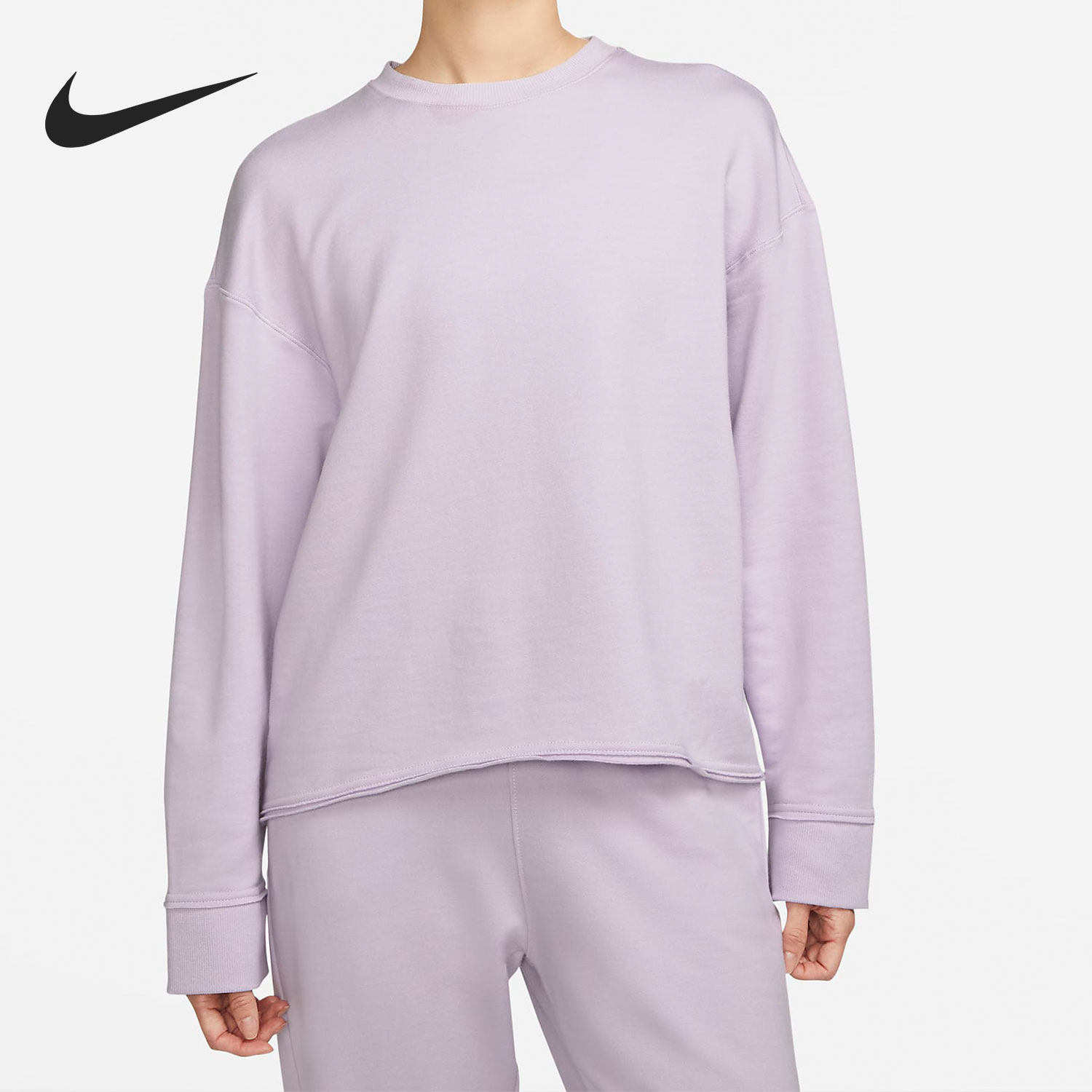 nike/耐克官方正品yoga luxe女起绒长袖圆领卫衣套头衫dm6976-530