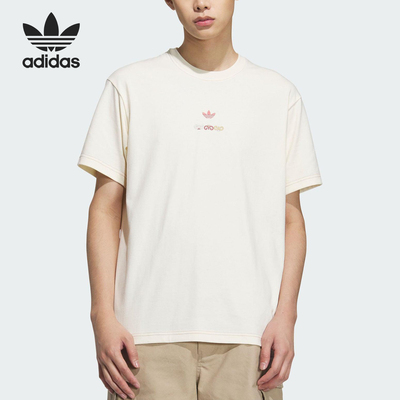 Adidas/阿迪达斯正品三叶草男士宽松透气印花运动短袖KC1429